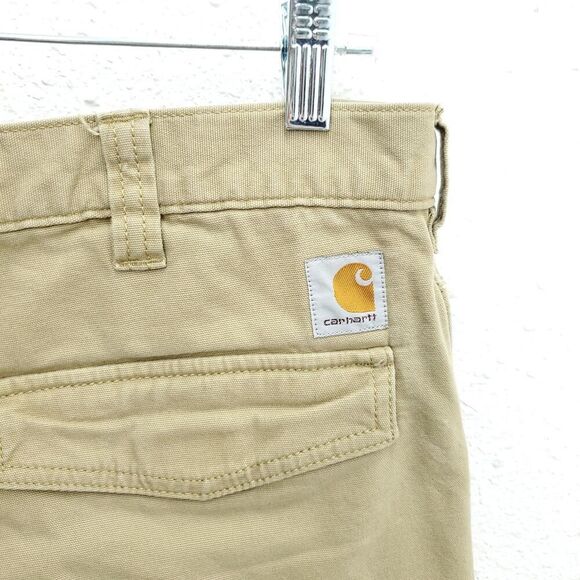 CARHARTT Men's Relaxed Fit Tan Cargo Carpenter Work Shorts - Picture 6 of 8